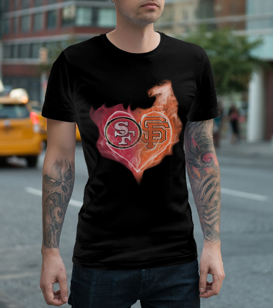 49ers SF Giants Heart T-Shirt