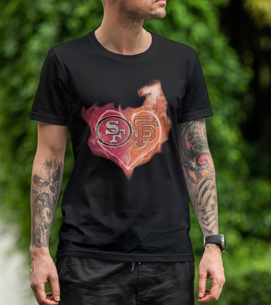 49ers SF Giants Heart T-Shirt