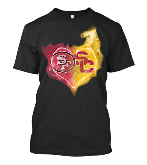 49ers SF USC Trojans Heart Emblem T-Shirt