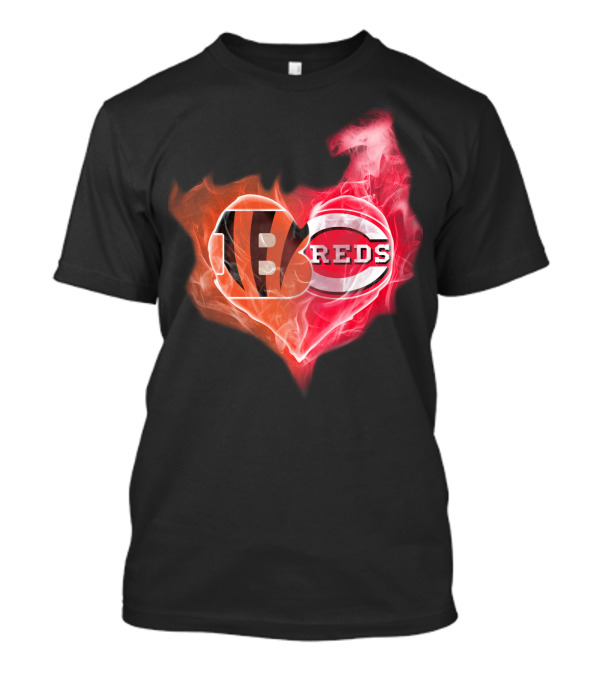 Bengals Reds Cincinnati Heart T-Shirt