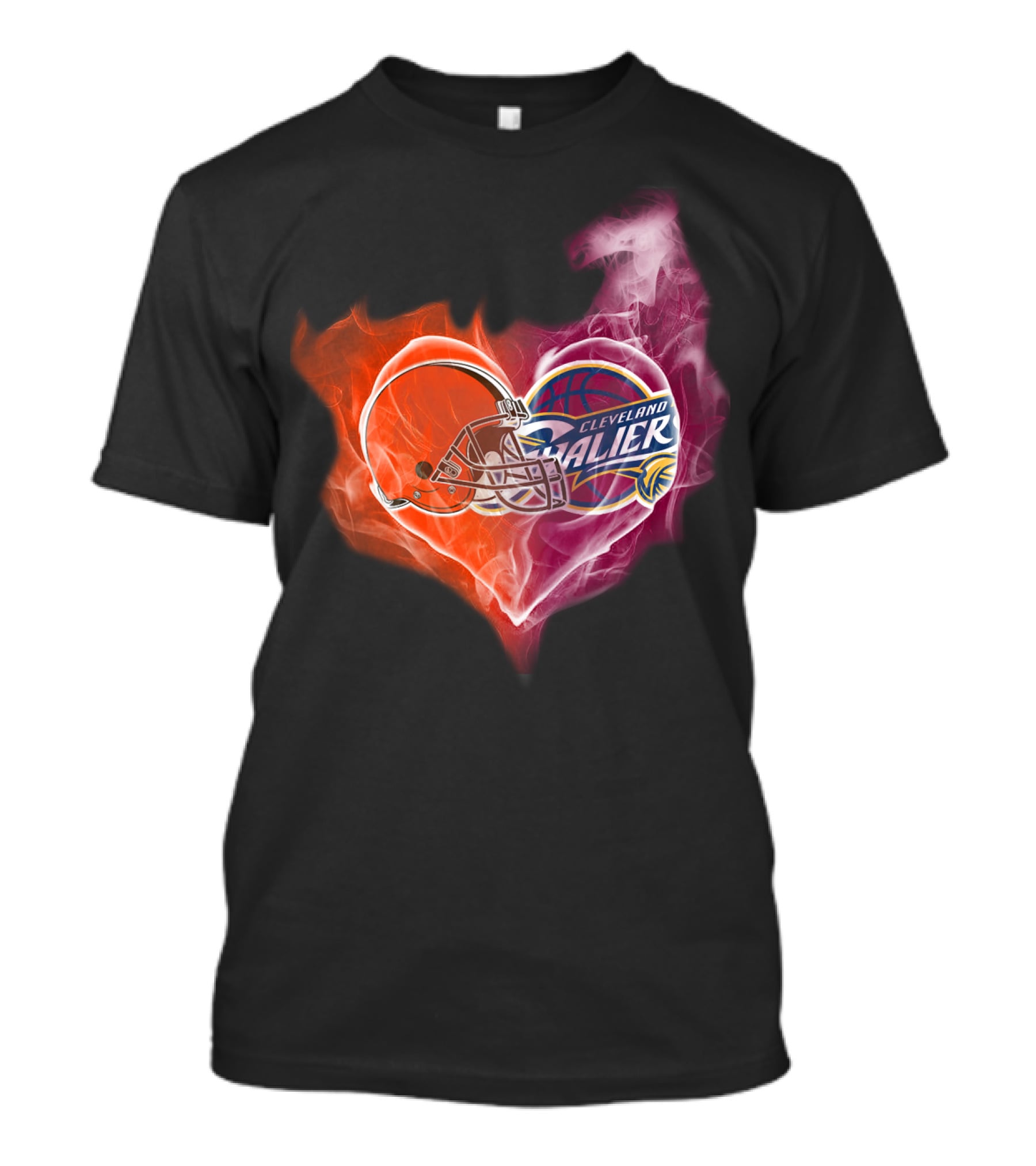 Cleveland Browns Cavaliers Heart Flame T-Shirt