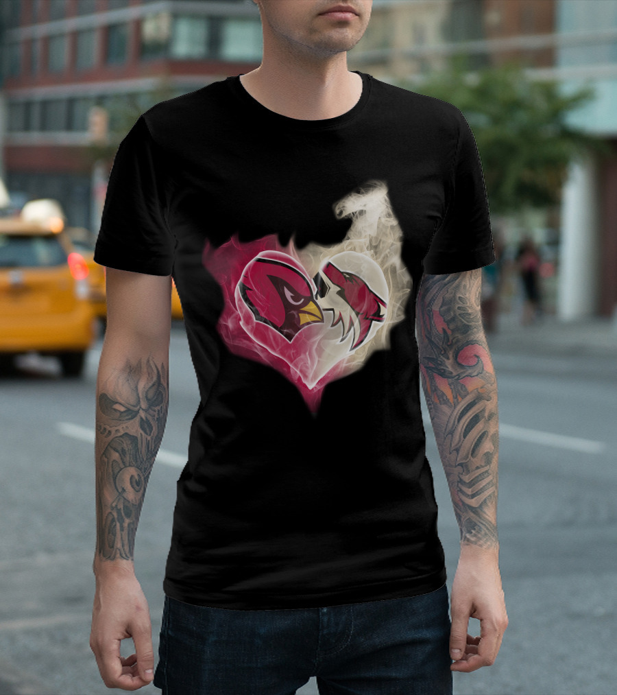 Cardinal Arizona Coyotes Heart Emblem T-Shirt