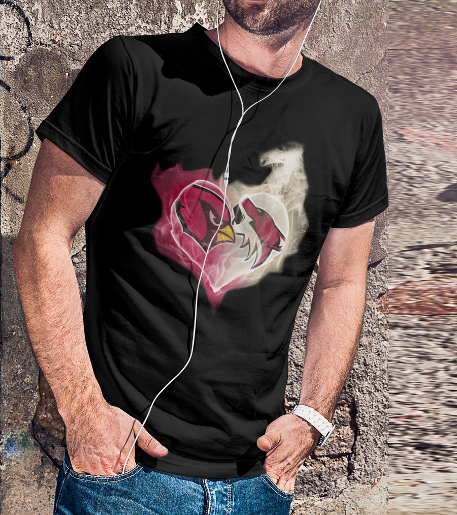 Cardinal Arizona Coyotes Heart Emblem T-Shirt