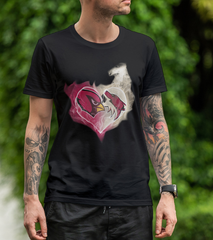 Cardinal Arizona Coyotes Heart Emblem T-Shirt