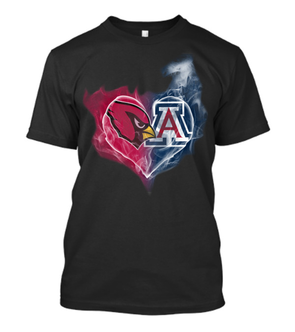 Cardinals Arizona Wildcats Heart Logo Smoke T-Shirt
