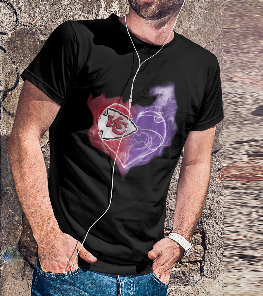 Kansas City Chiefs Kansas State Wildcats Heart T-Shirt