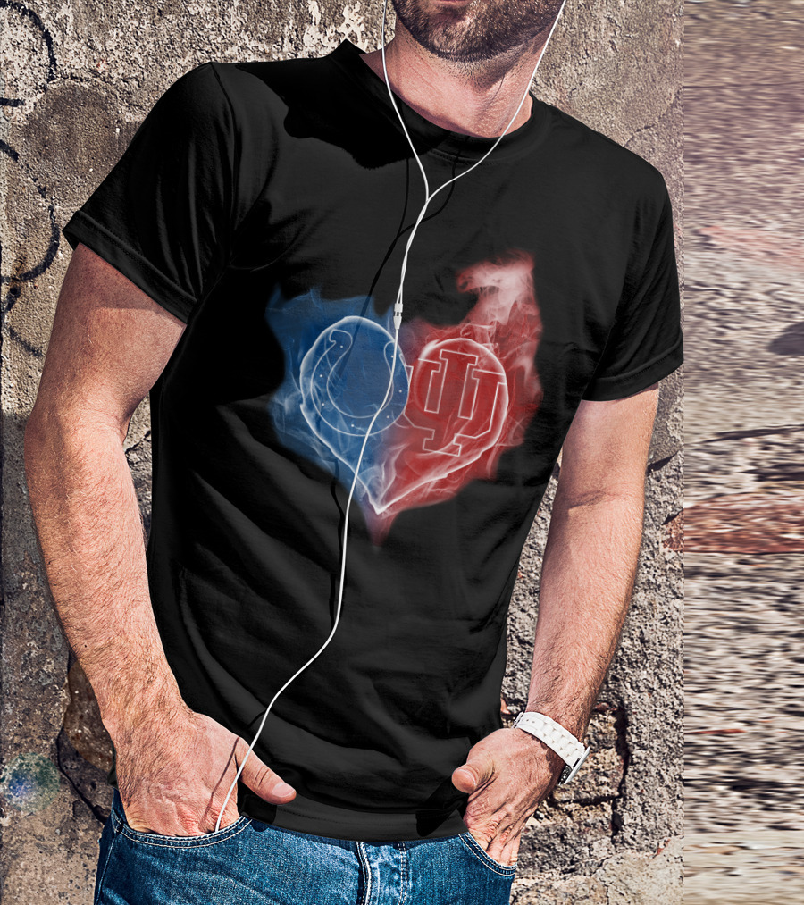 Colts Indiana Hoosiers Heart Logo Smoke T-Shirt
