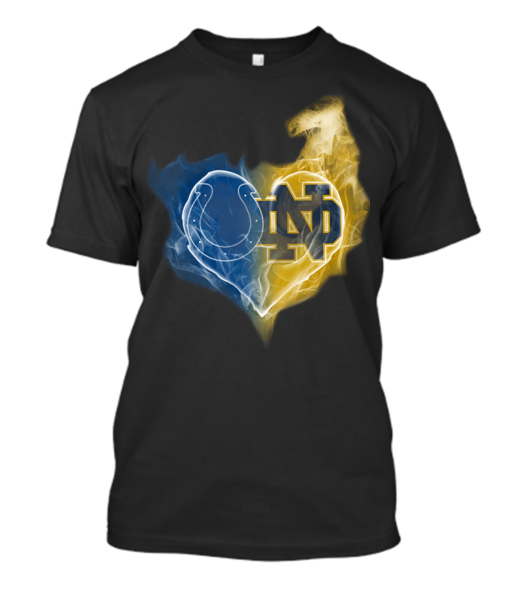 Colts Notre Dame Fighting Irish Flame Heart T-Shirt