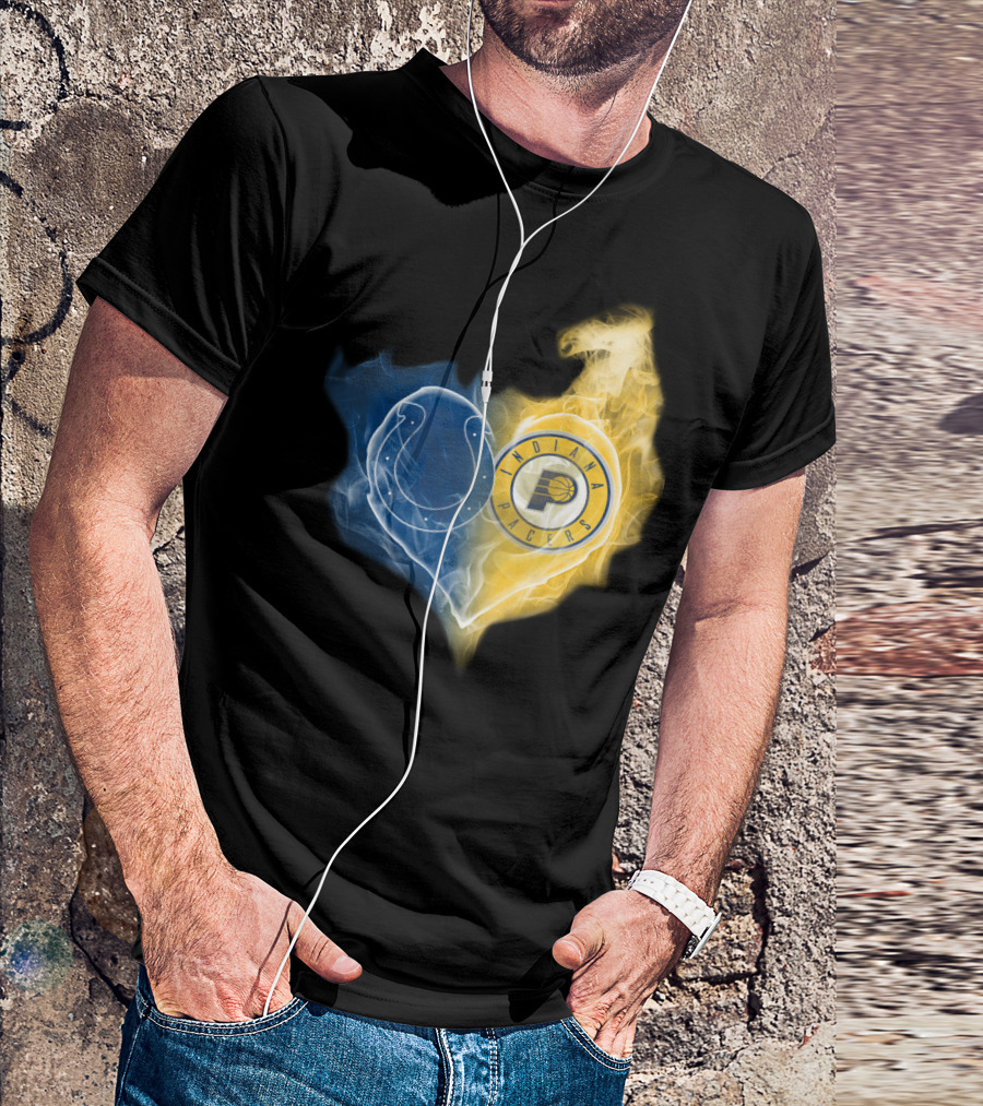 Colts Indiana Pacers Heart Logo Fusion T-Shirt