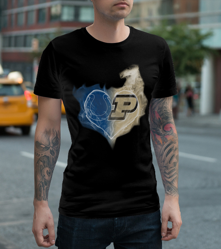 Colts Purdue Boilermakers Heart T-Shirt