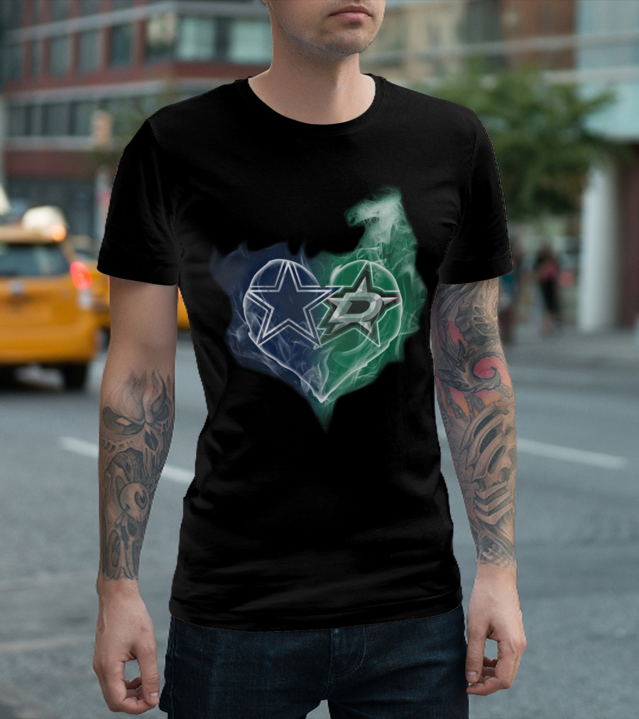 Dallas Cowboys And Stars Heart Smoke Blend T-Shirt