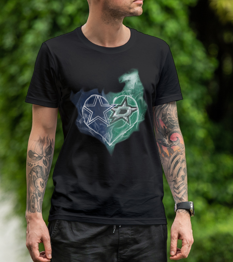 Dallas Cowboys And Stars Heart Smoke Blend T-Shirt