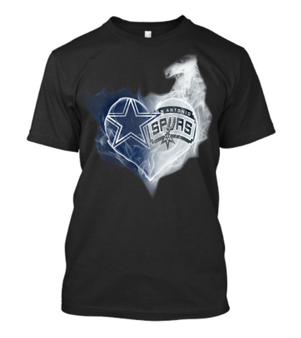 Cowboys San Antonio Spurs Heart Smoke T-Shirt