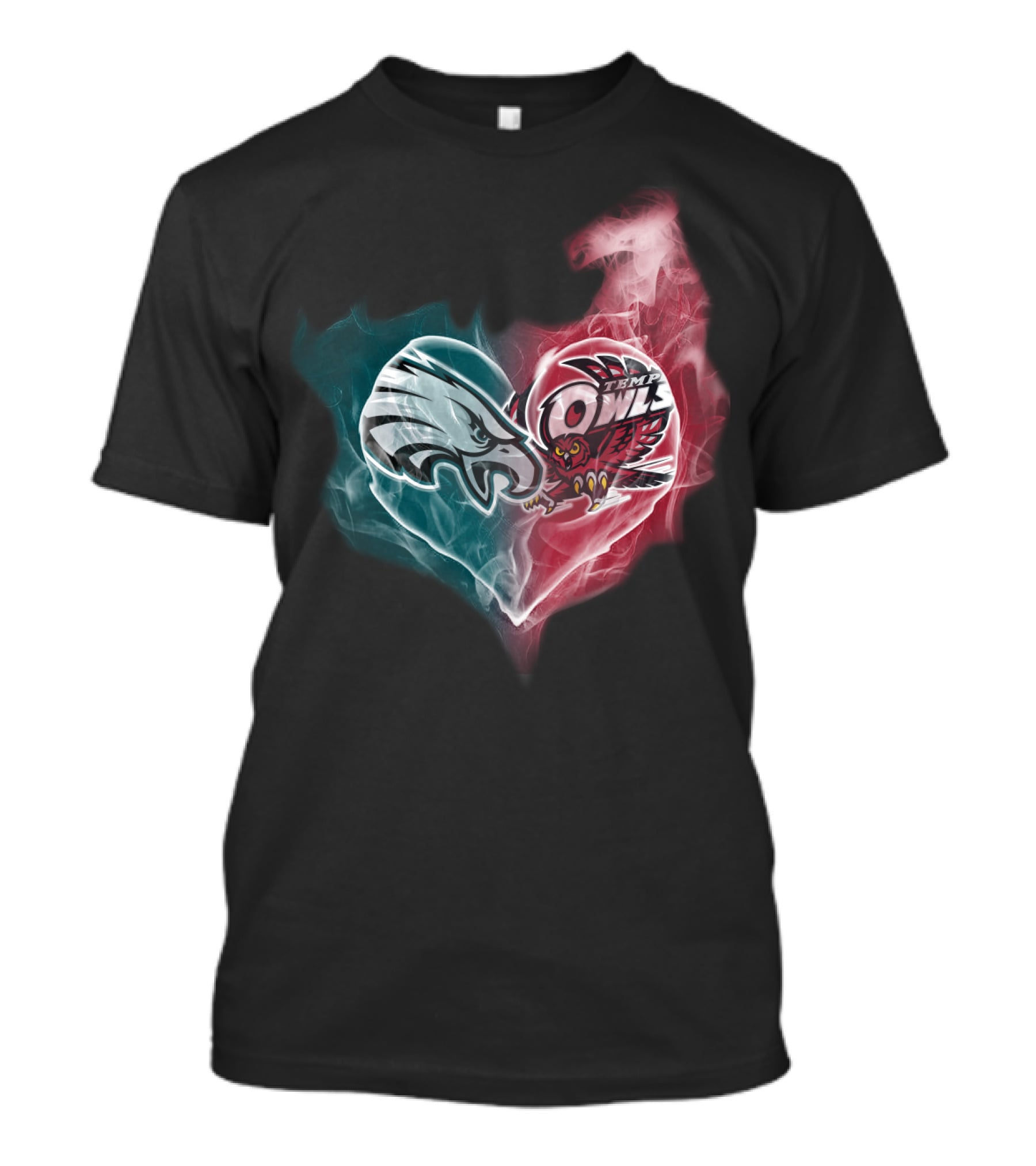 Eagles Temple Owls Heart Fusion T-Shirt