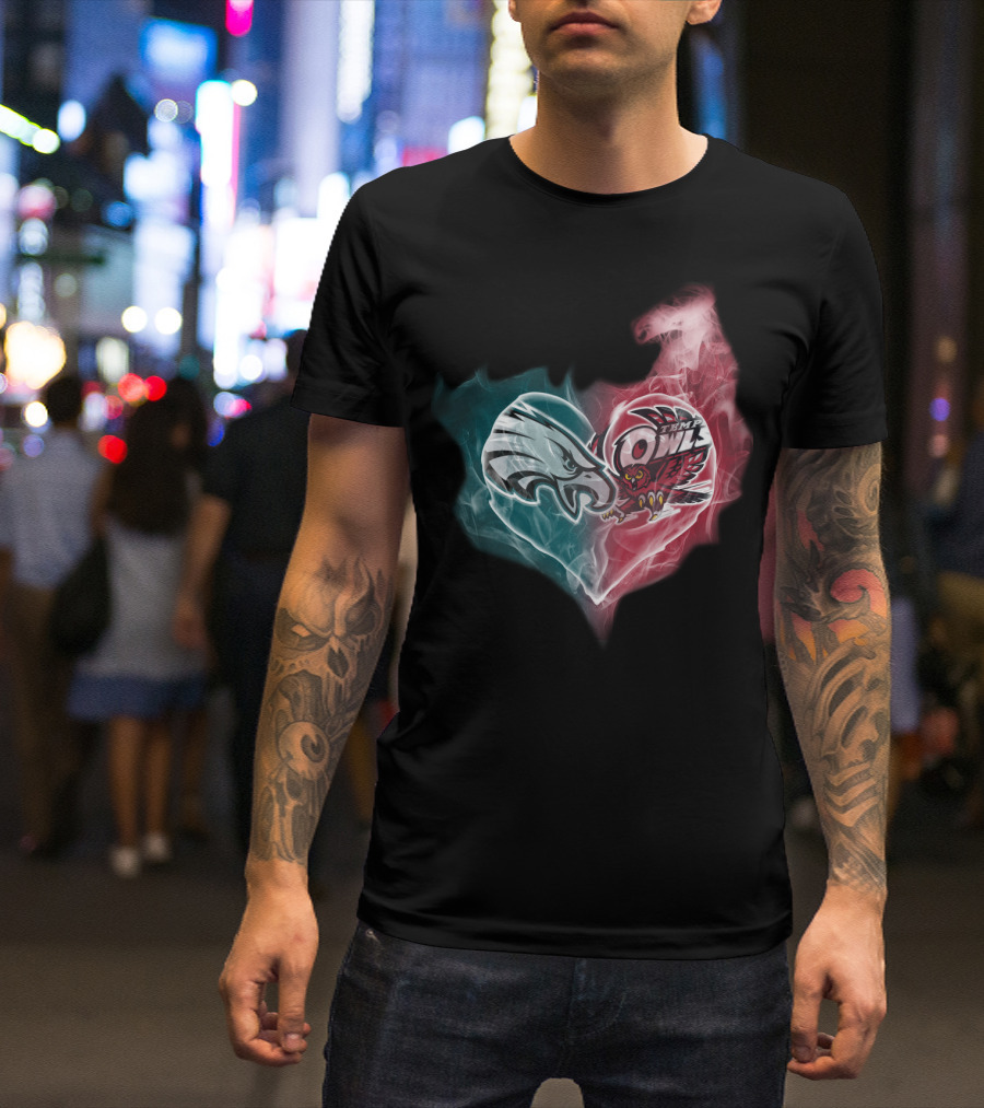 Eagles Temple Owls Heart Fusion T-Shirt