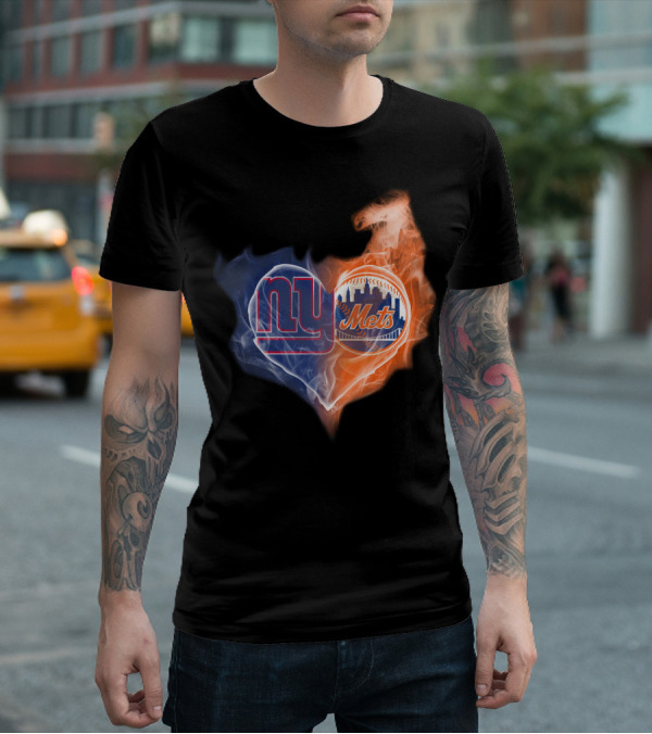New York Giants Mets Heart T-Shirt