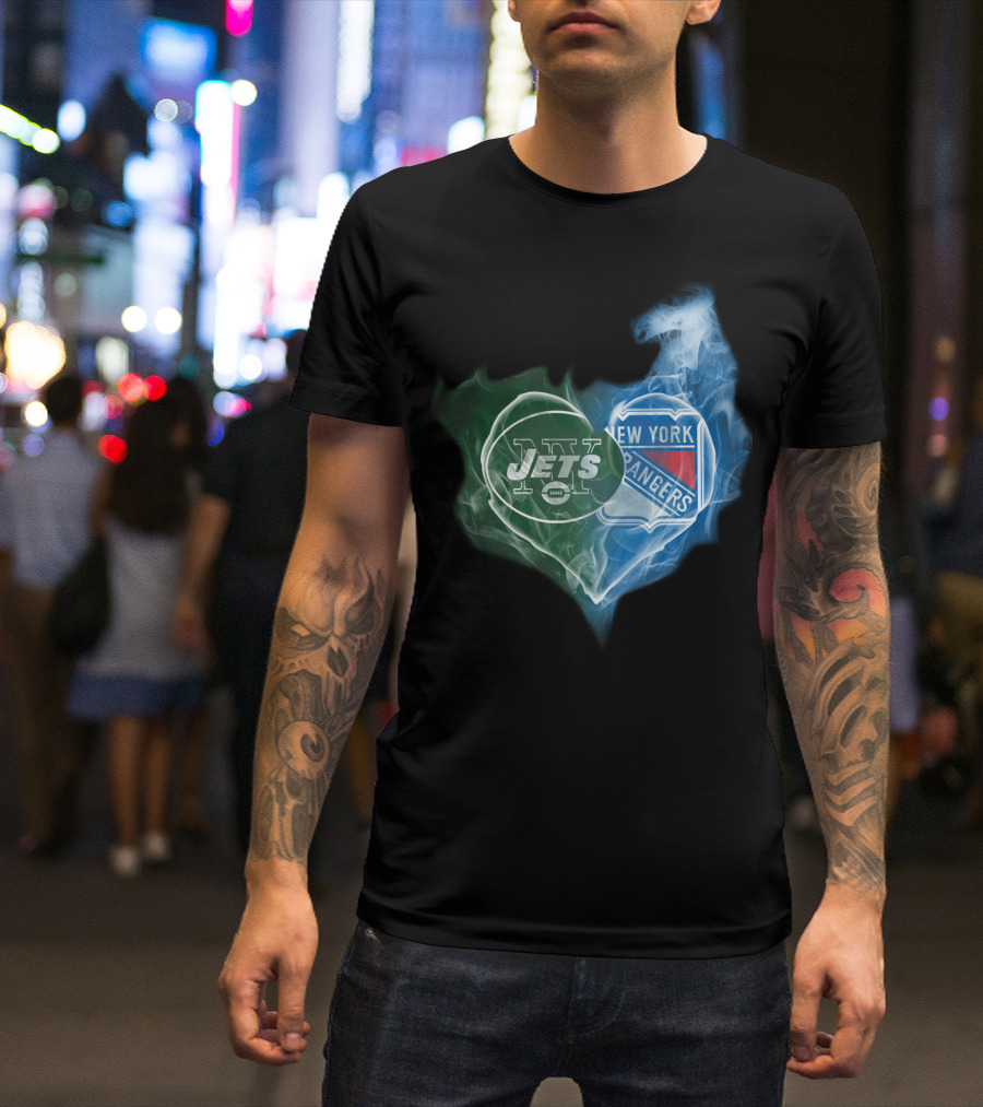 Jets New York Rangers Heart Smoke Fusion T-Shirt