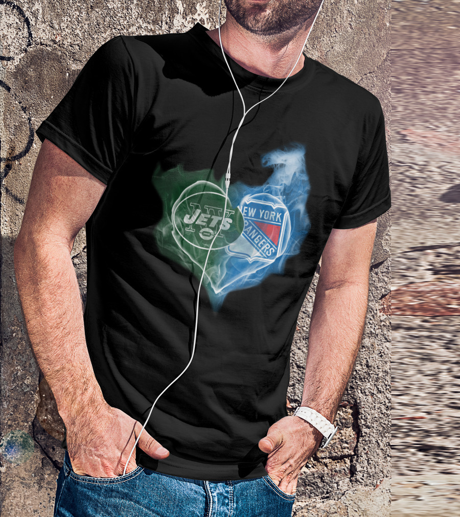 Jets New York Rangers Heart Smoke Fusion T-Shirt