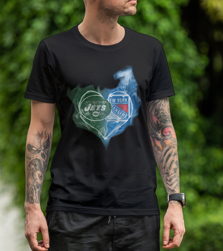 Jets New York Rangers Heart Smoke Fusion T-Shirt