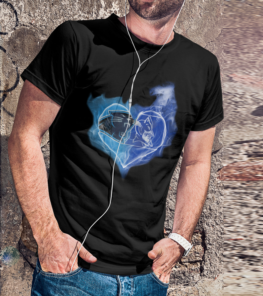 Panthers Duke Blue Devils Heart Fusion T-Shirt