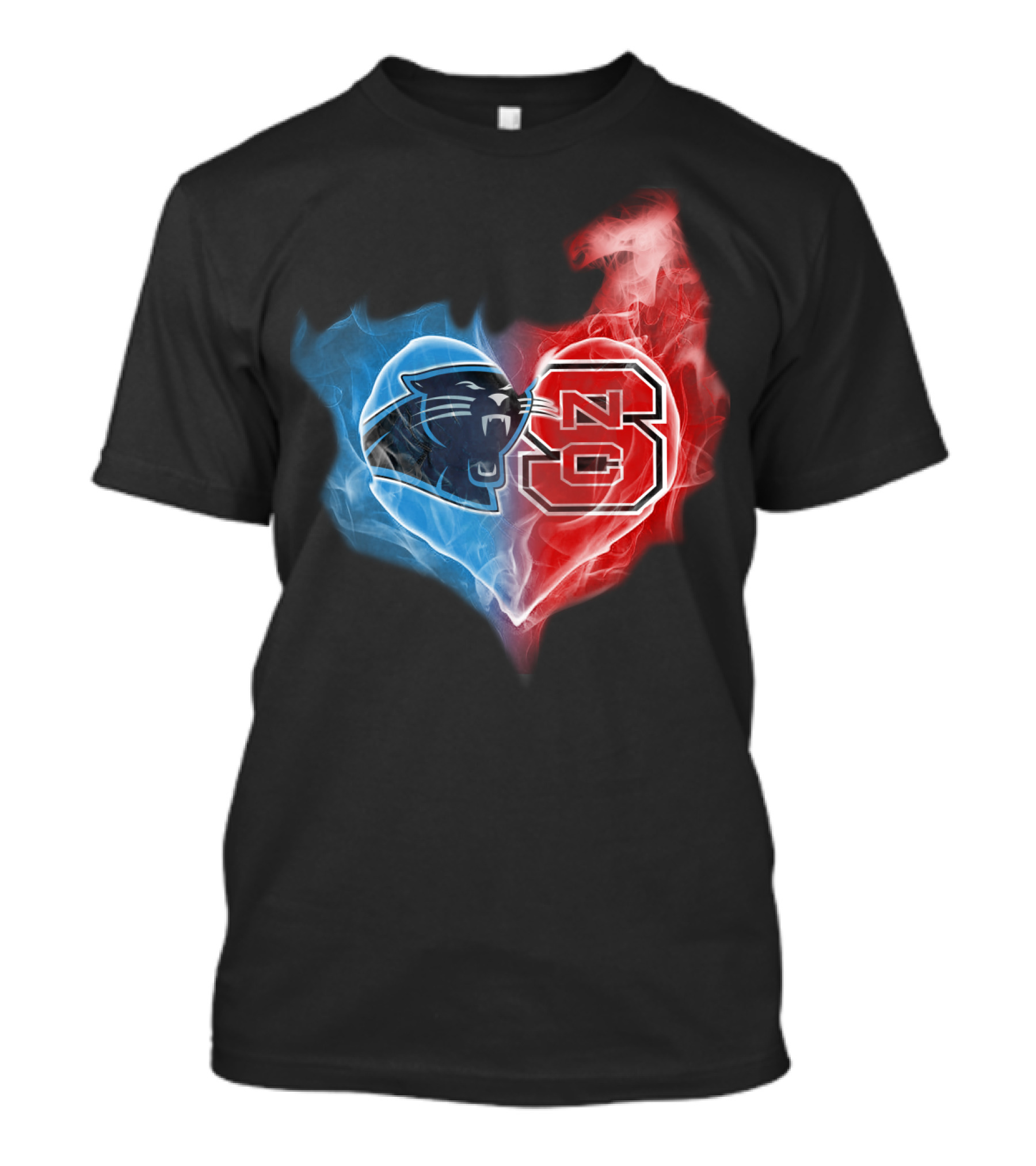 Panthers NC State Wolfpack Heart T-Shirt