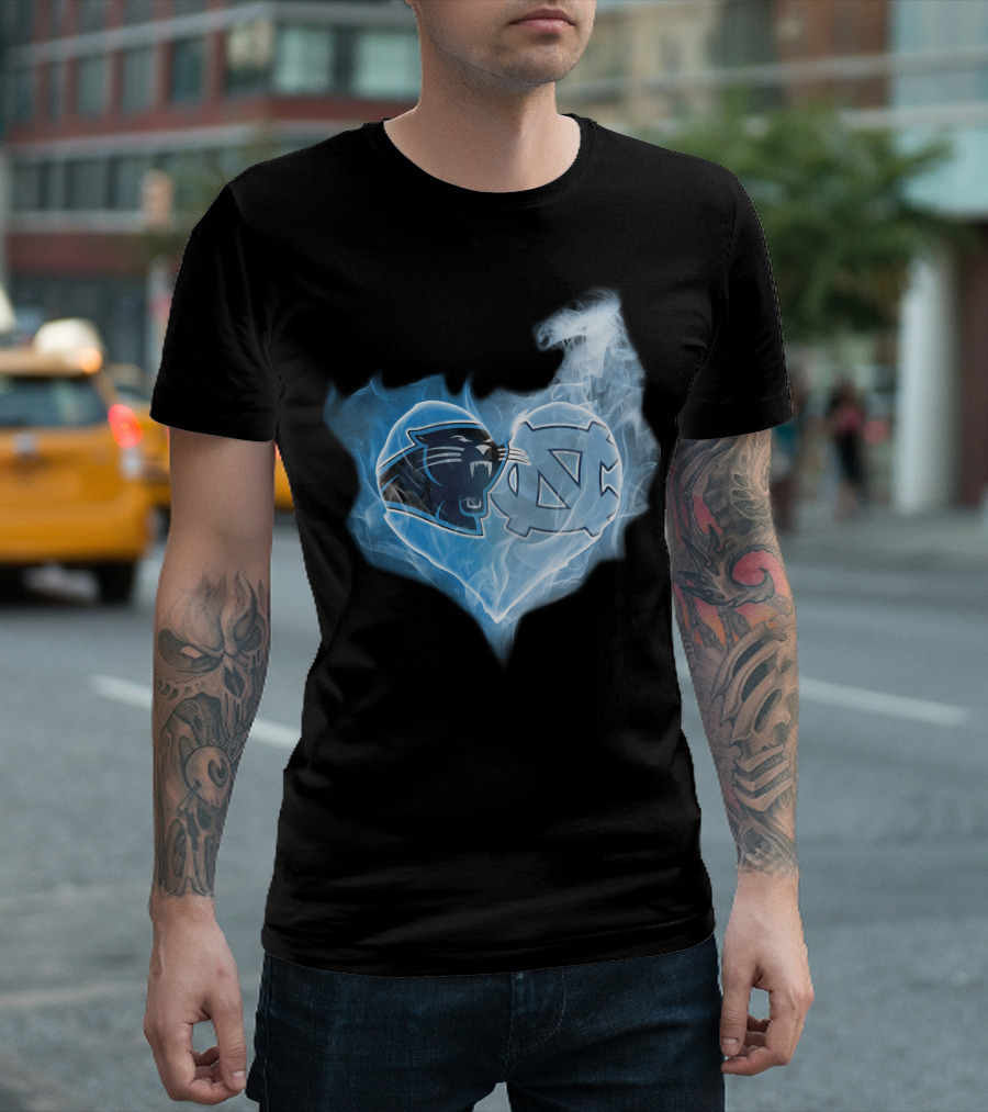 Panthers Tar Heels Heart North Carolina T-Shirt