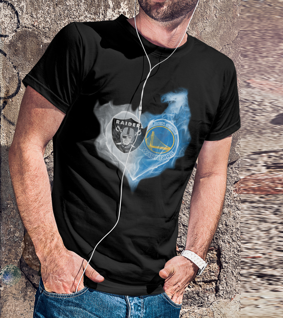 Raiders Golden State Warriors Heart Fusion T-Shirt