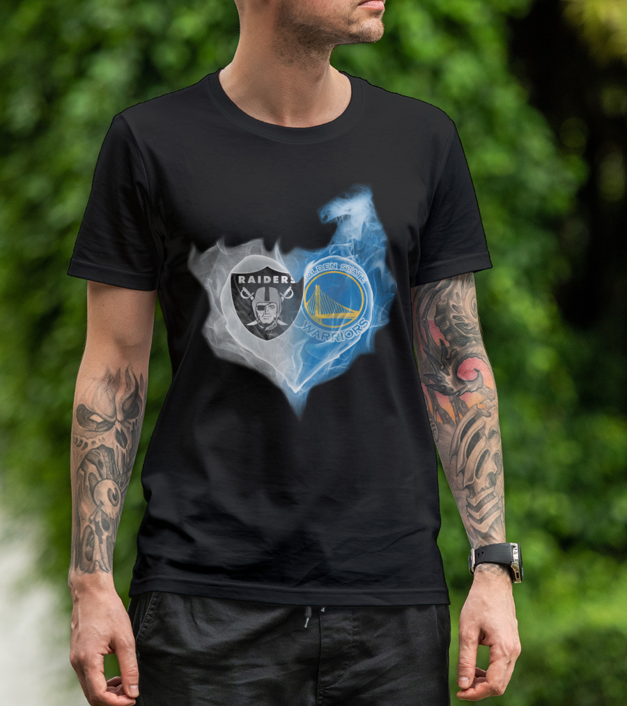 Raiders Golden State Warriors Heart Fusion T-Shirt
