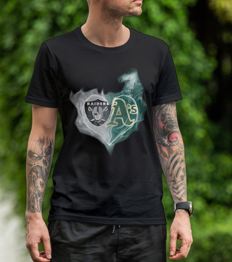 Raiders A's Heart Smoke T-Shirt