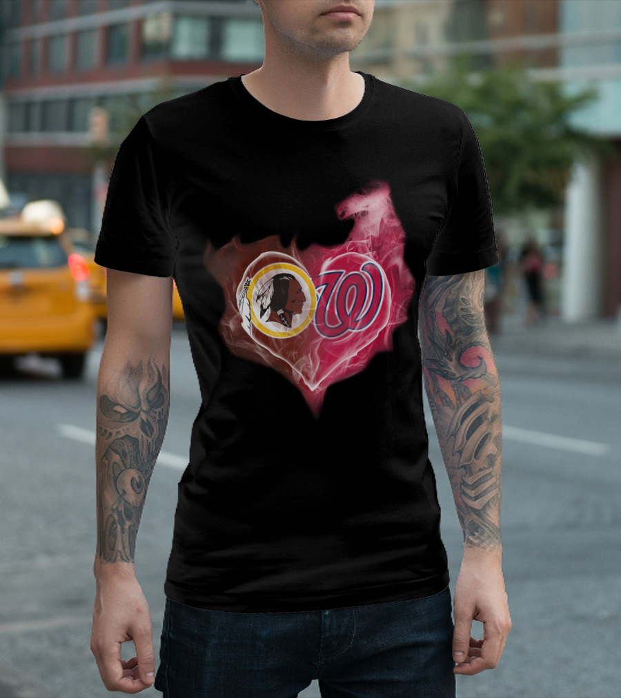 Redskins Nationals Heart Logo Fusion T-Shirt