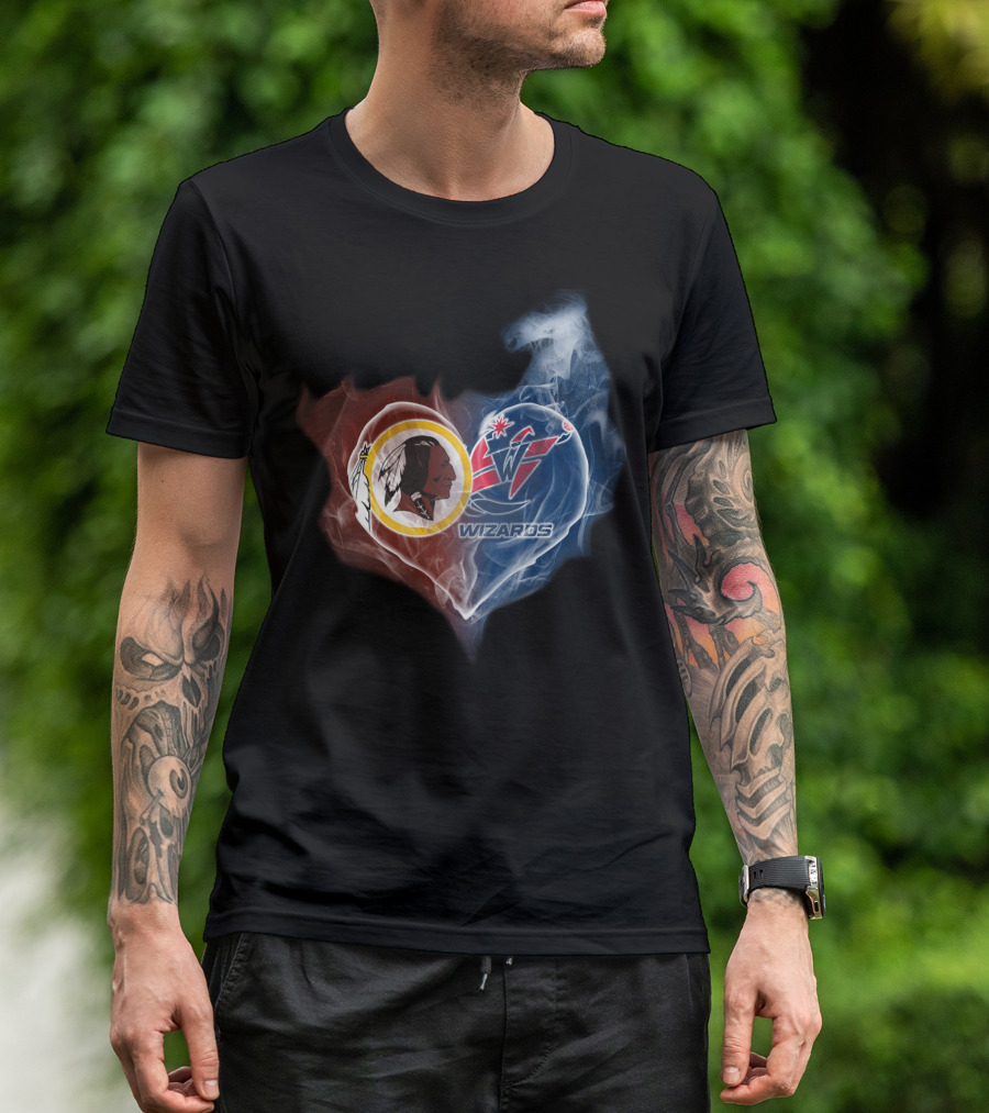 Redskins Washington Wizards Heart Smoke Effect T-Shirt