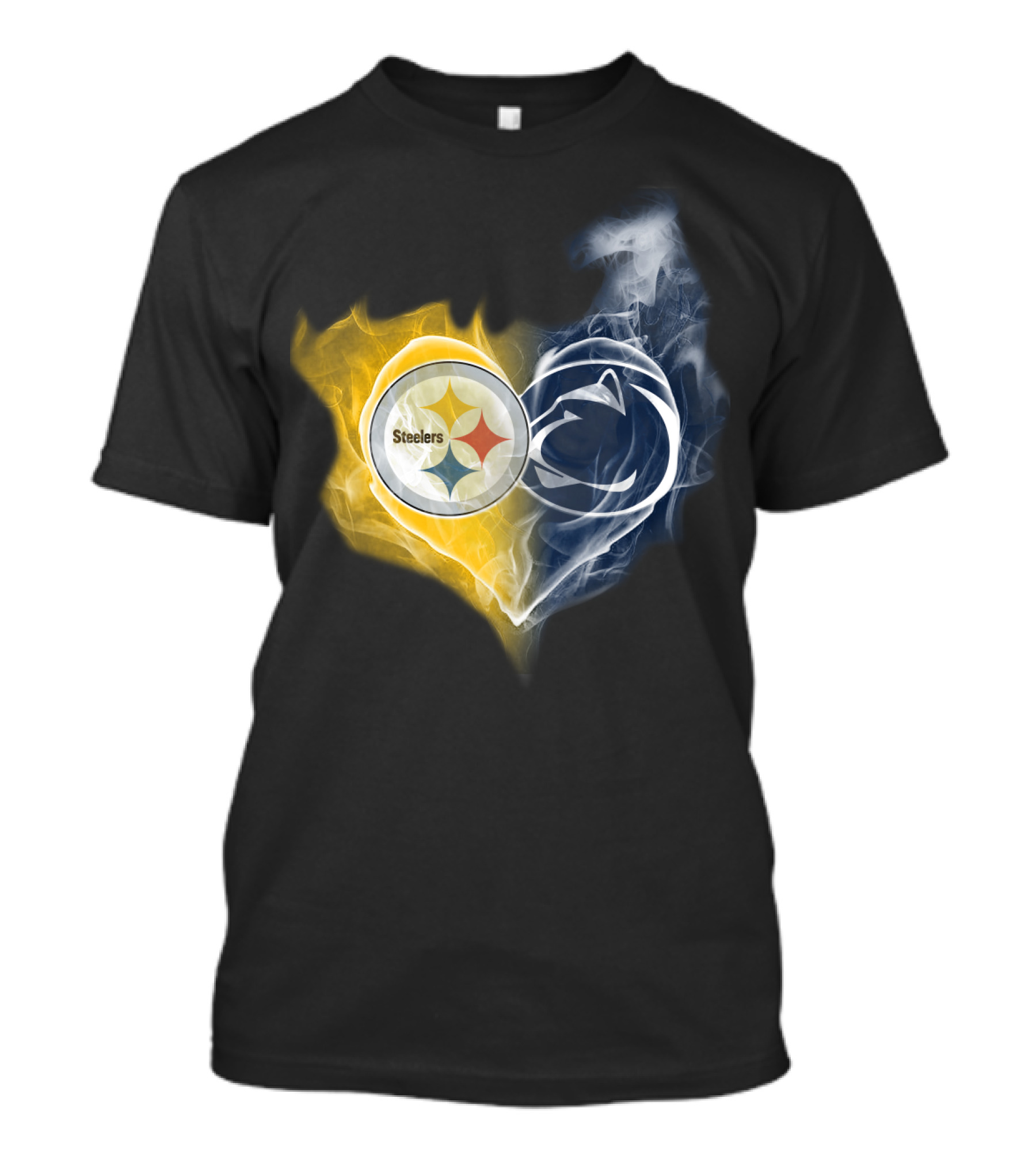 Steelers Penn State Nittany Lions Heart Flame T-Shirt