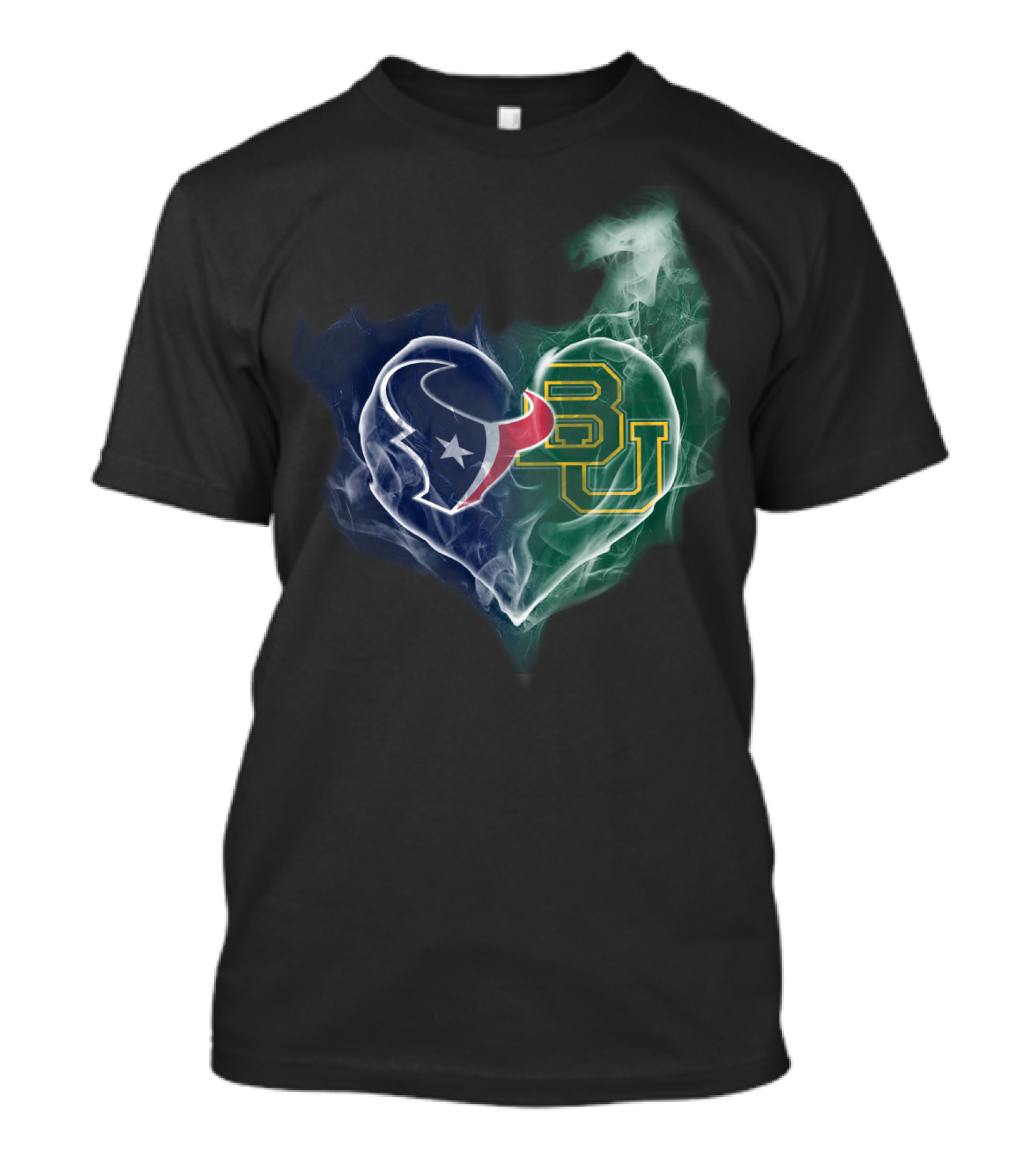 Texans Baylor Bears Heart Logo Smoke T-Shirt
