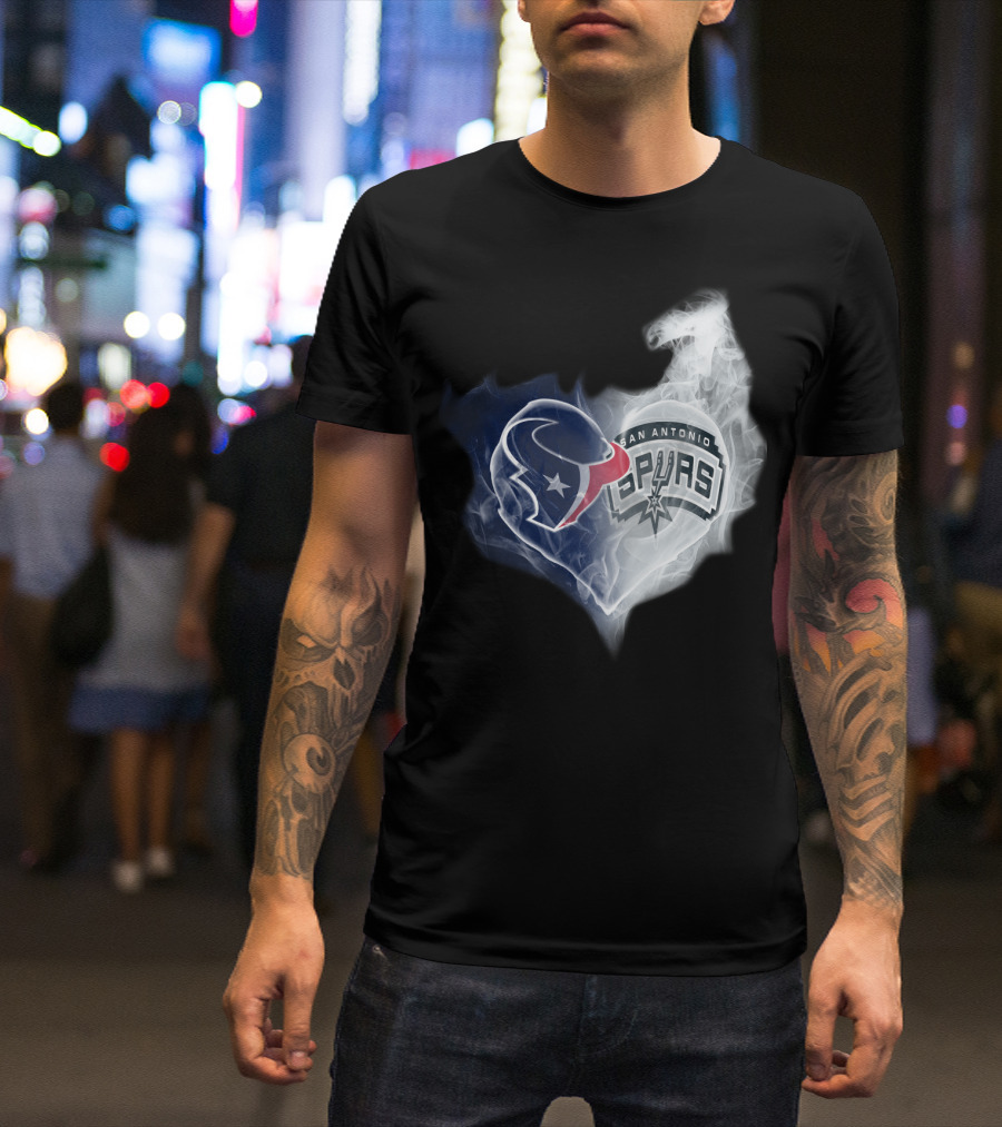 Texans San Antonio Spurs Heart T-Shirt