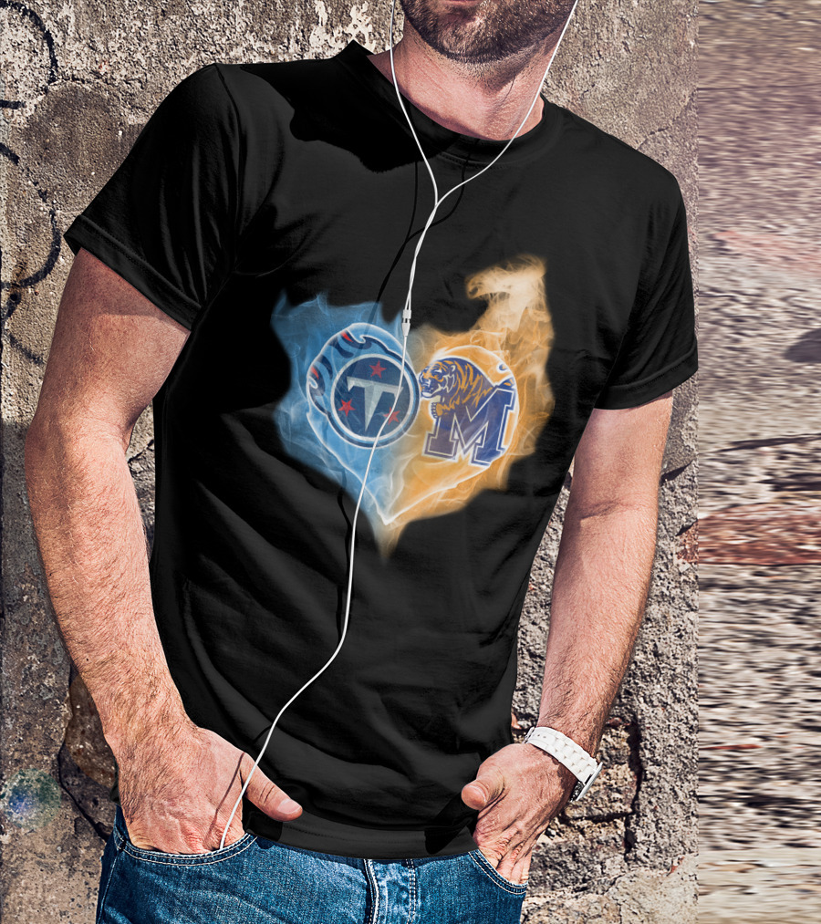 Titans Memphis Tigers Heart T-Shirt