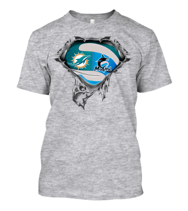 Miami Dolphins Marlins Logos T-Shirt