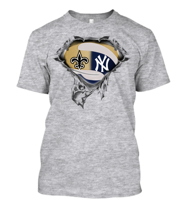 New Orleans Saints And New York Yankees Fusion T-Shirt