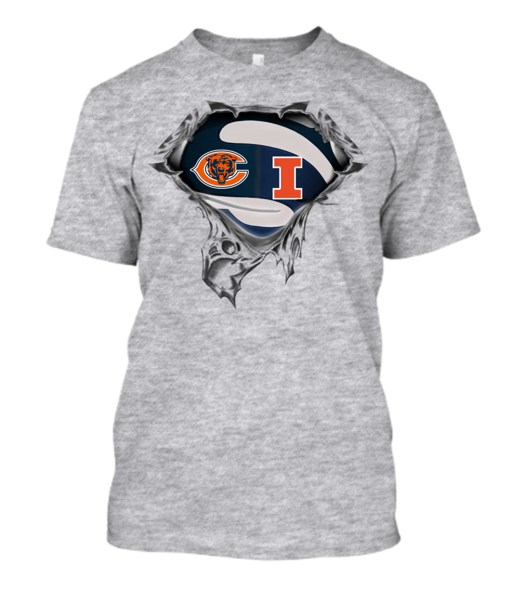 Bears Fighting Illini Logo Mashup T-Shirt