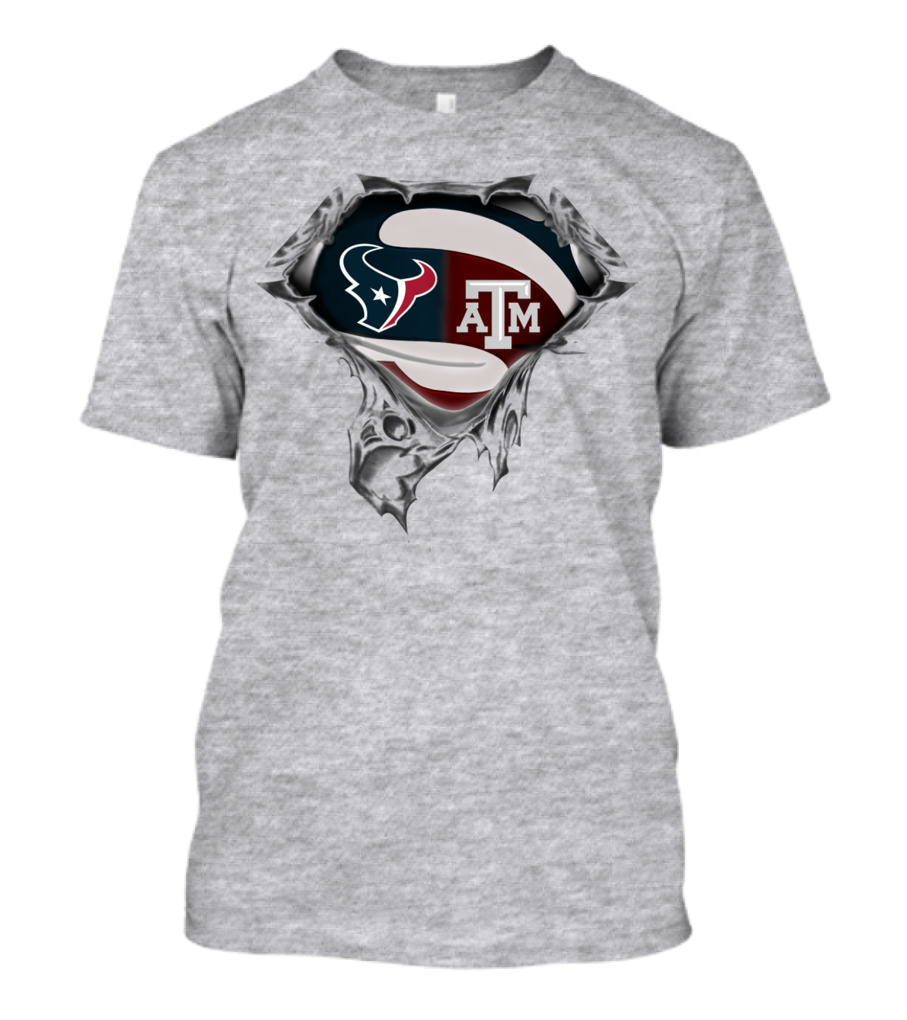 Texans A&M Aggies Logo Fusion Superhero Symbol T-Shirt