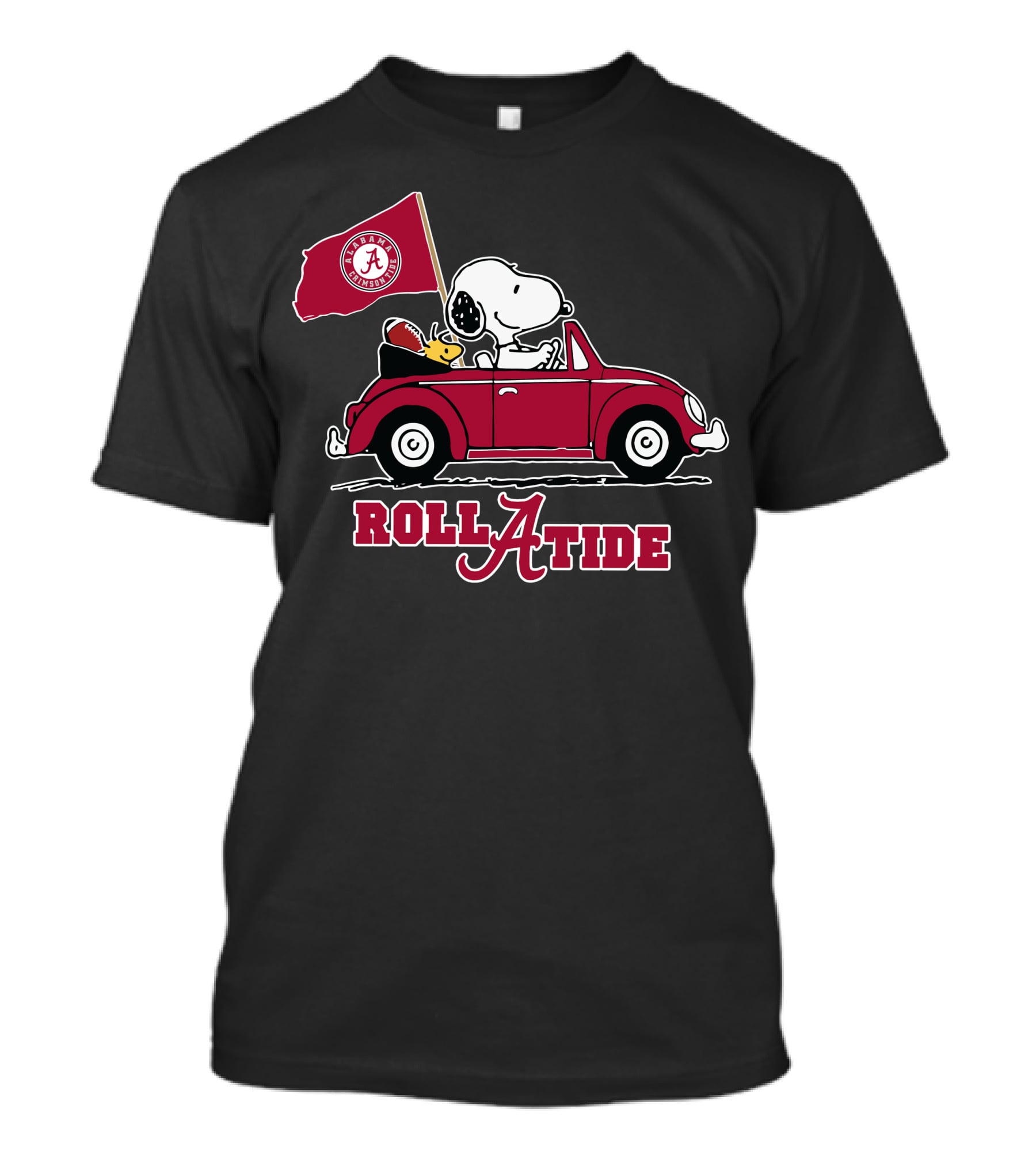 Roll A Tide Alabama Crimson Tide Snoopy Driving T-Shirt
