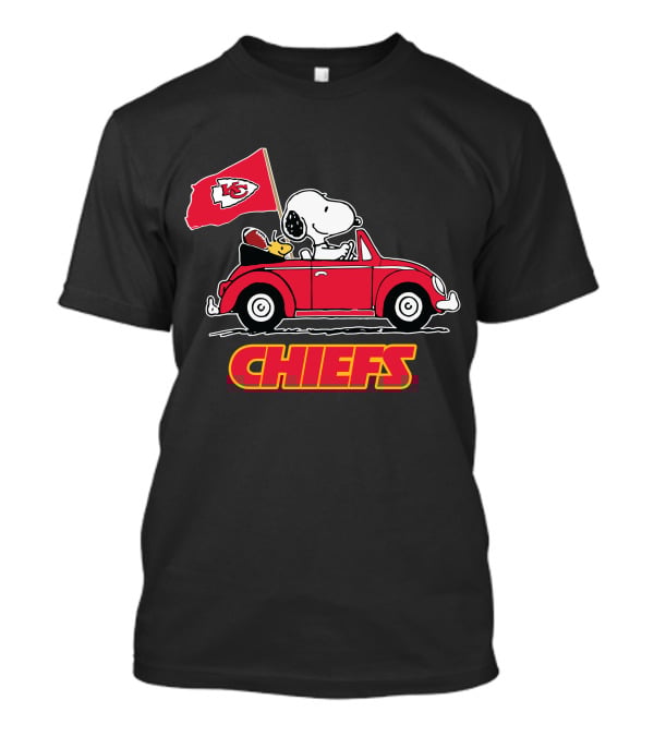 Snoopy Kansas City Chiefs Football Fan Car Ride T-Shirt