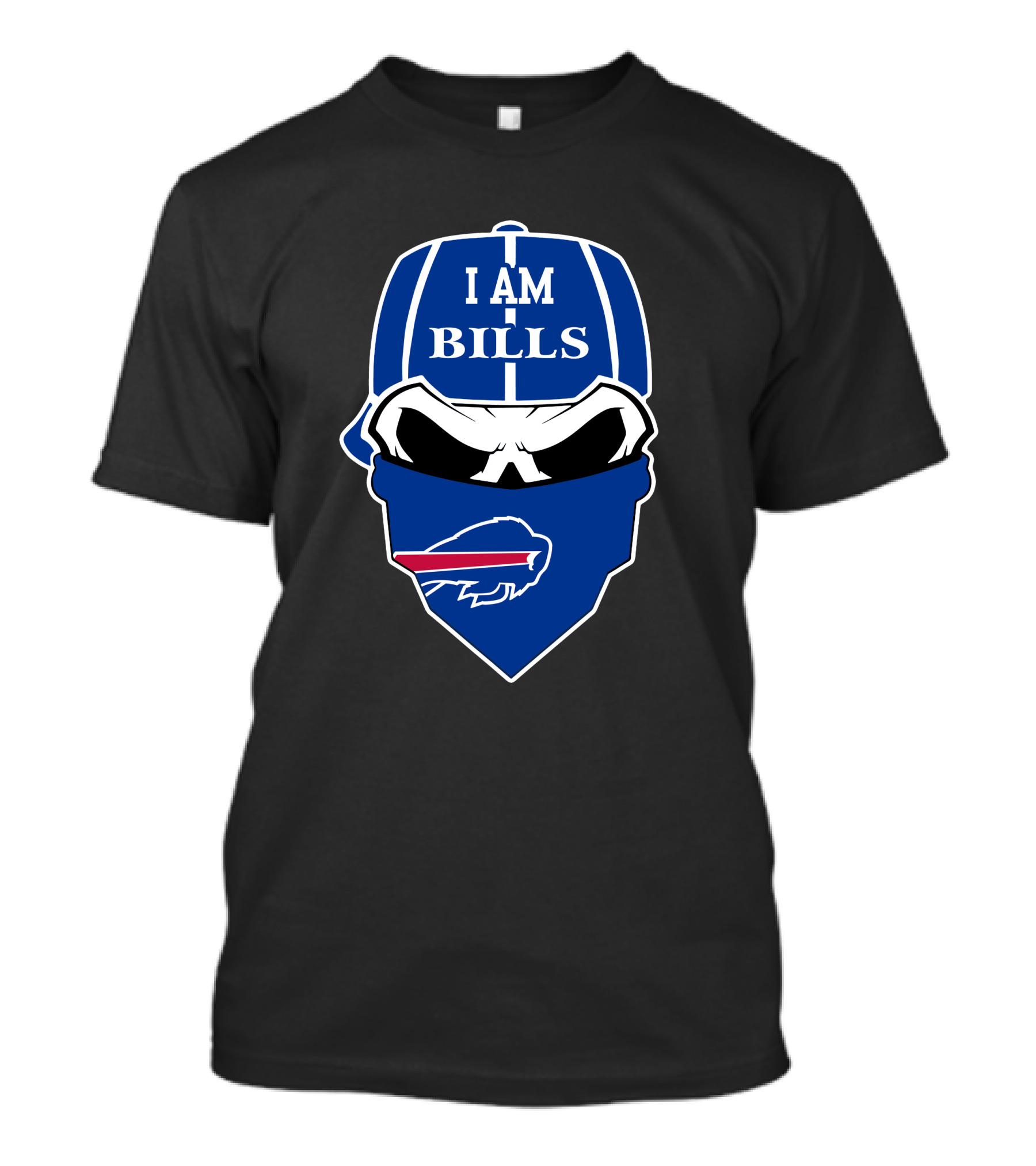 I Am Bills Buffalo Bills Skull Logo Face Covering T-Shirt