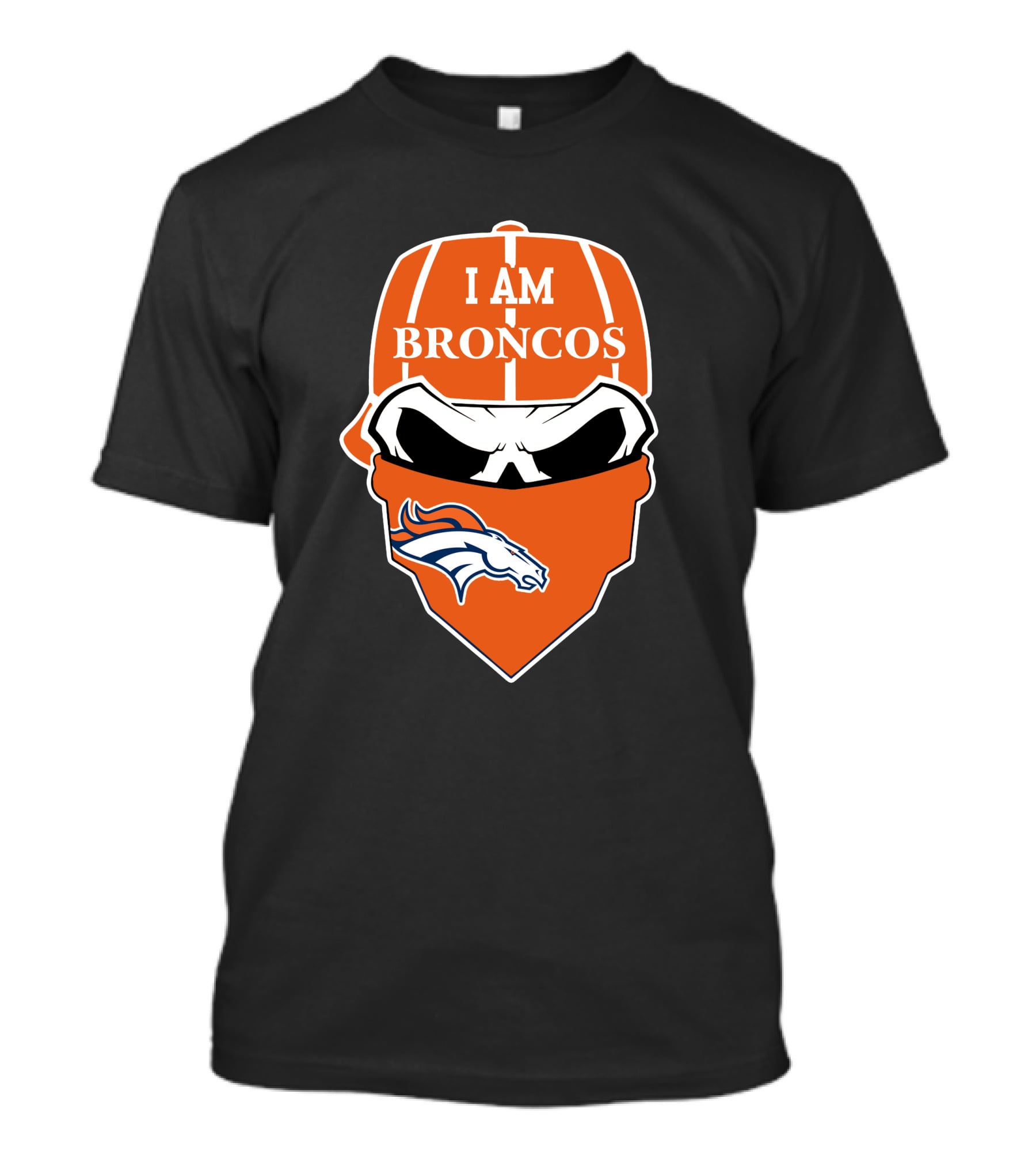 I Am Broncos Denver Broncos Skull T-Shirt