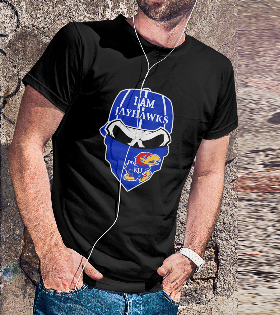 I Am Jayhawks Ku Kansas Jayhawks Skull T-Shirt