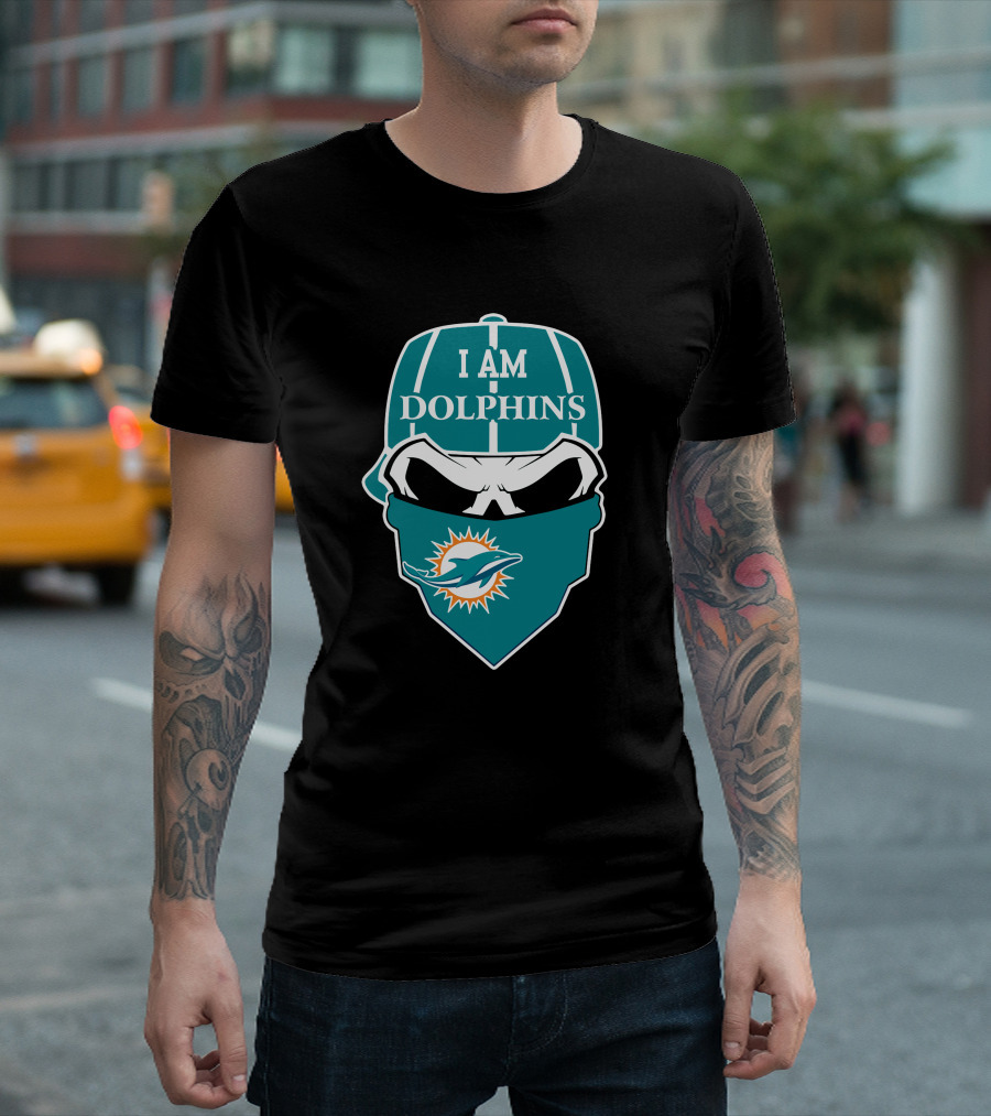 I Am Miami Dolphins Skull Face Mask T-Shirt