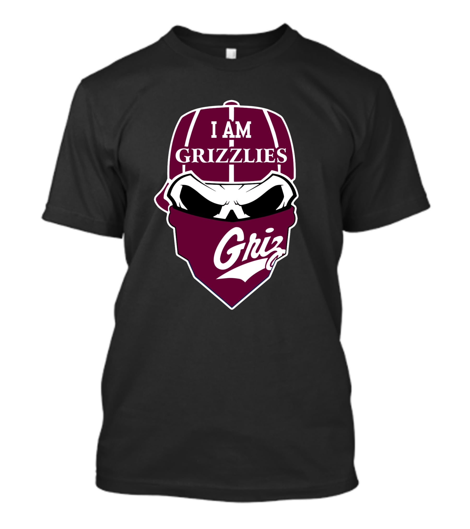 I Am Grizzlies Griz Skull Cap Bandana T-Shirt