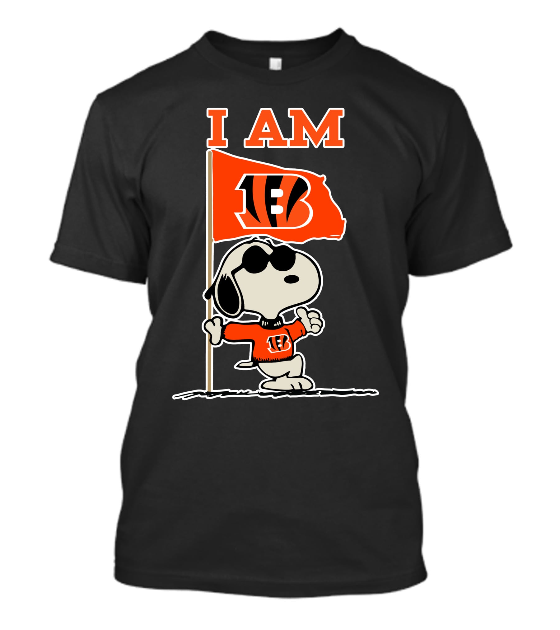I Am Cincinnati Bengals Snoopy Flag T-Shirt