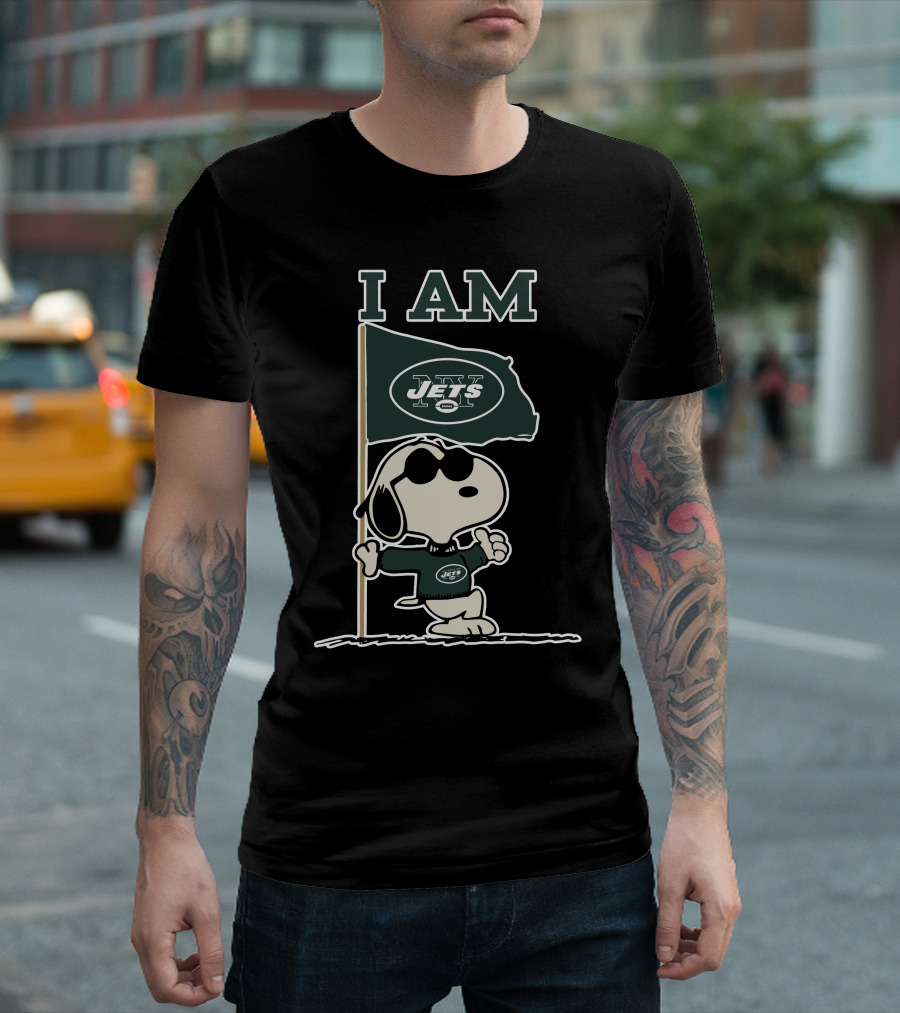 I Am Jets Snoopy New York Jets Flag T-Shirt