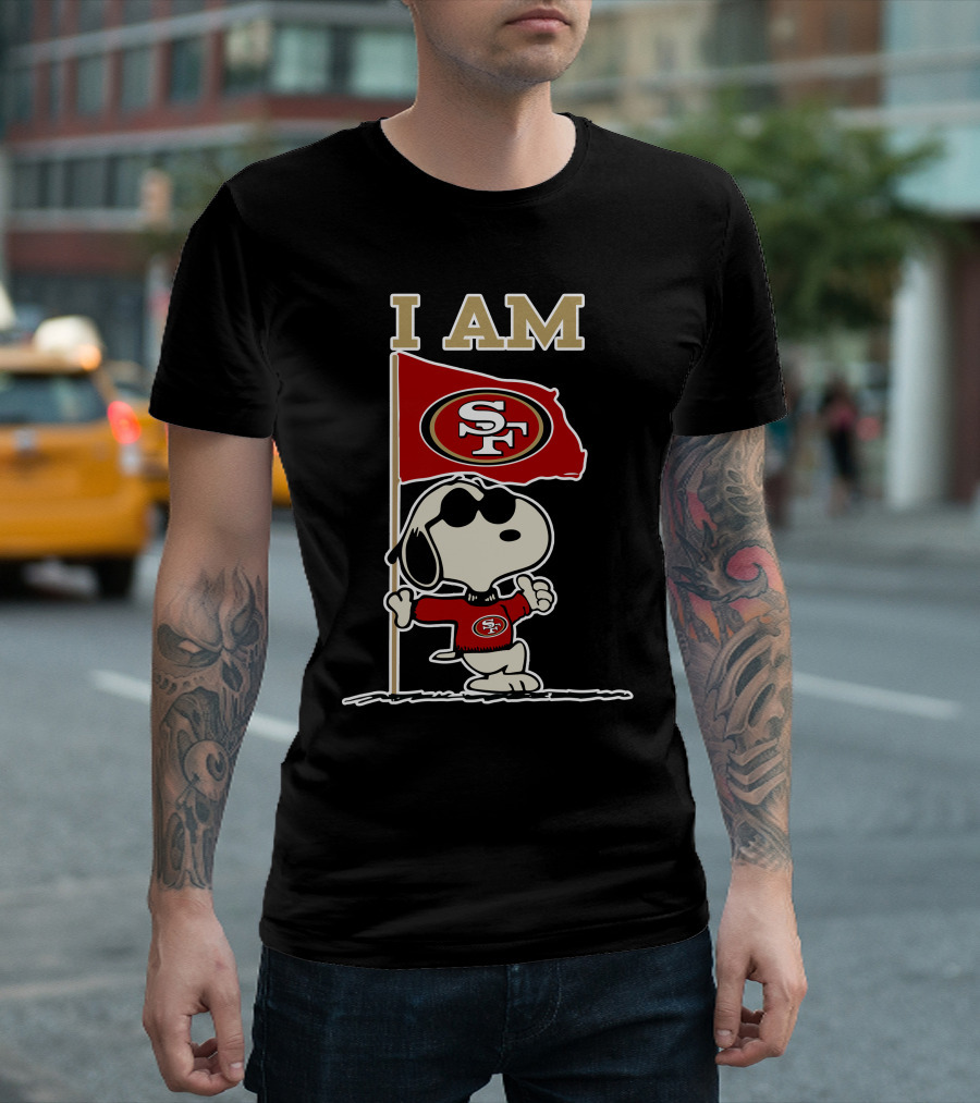 I Am San Francisco 49ers Snoopy Flag T-Shirt