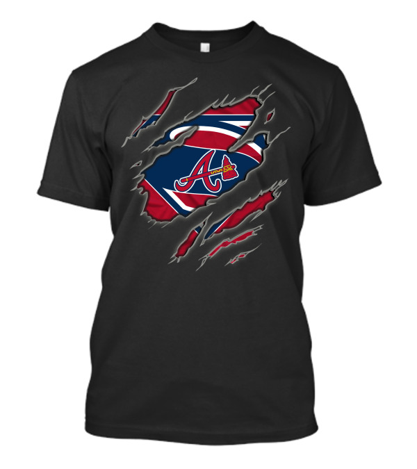 Atlanta Braves Superman Logo Claw Marks T-Shirt